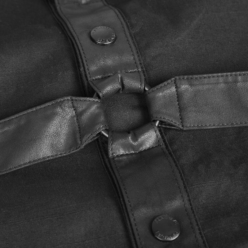 Y-575 100% Cotton Short Sleeve Punk Shirts For Men - Image 5