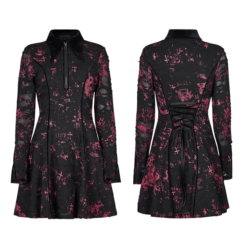 WQ-594LQF 2022 Goth printed dress - Image 4