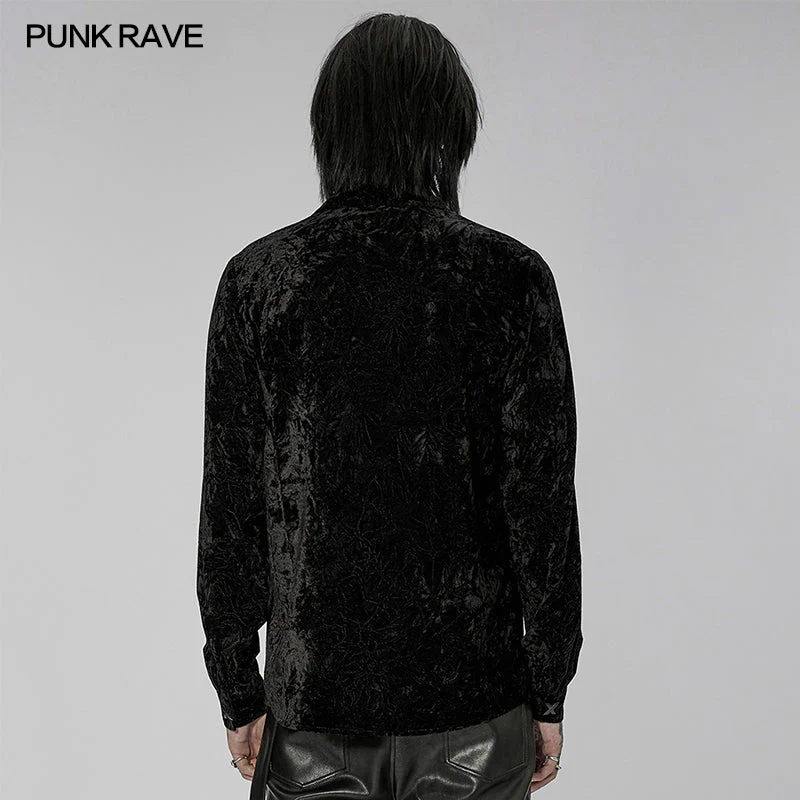 WY-1441CCM 2022 Gothic daily  velvet  shirt - Image 3