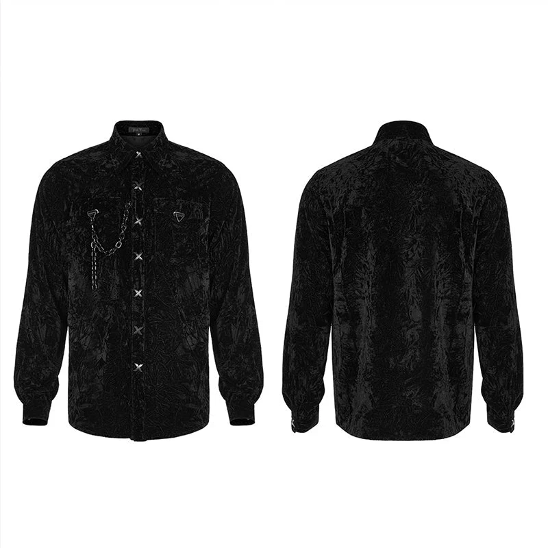 WY-1441CCM 2022 Gothic daily  velvet  shirt - Image 4