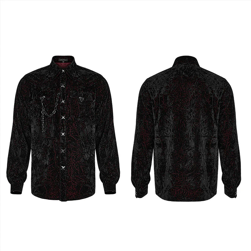 WY-1441CCM 2022 Gothic daily  velvet  shirt - Image 9