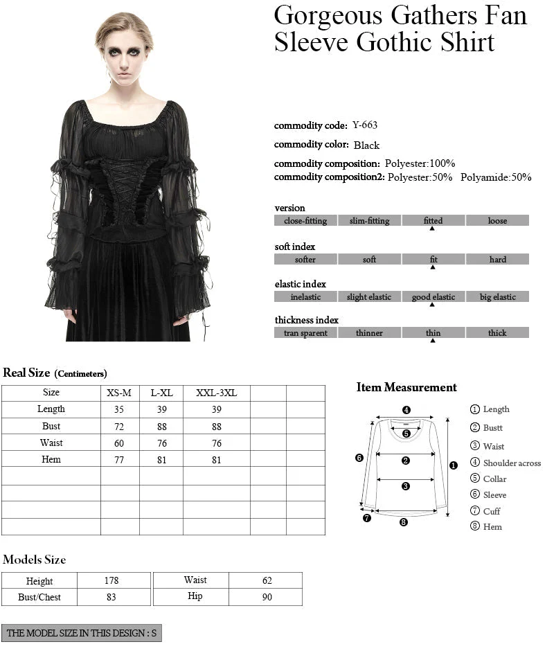 Y-663 3D Handmade Slik Gorgeous Extra Long Gothic Shirt For Women - Image 6