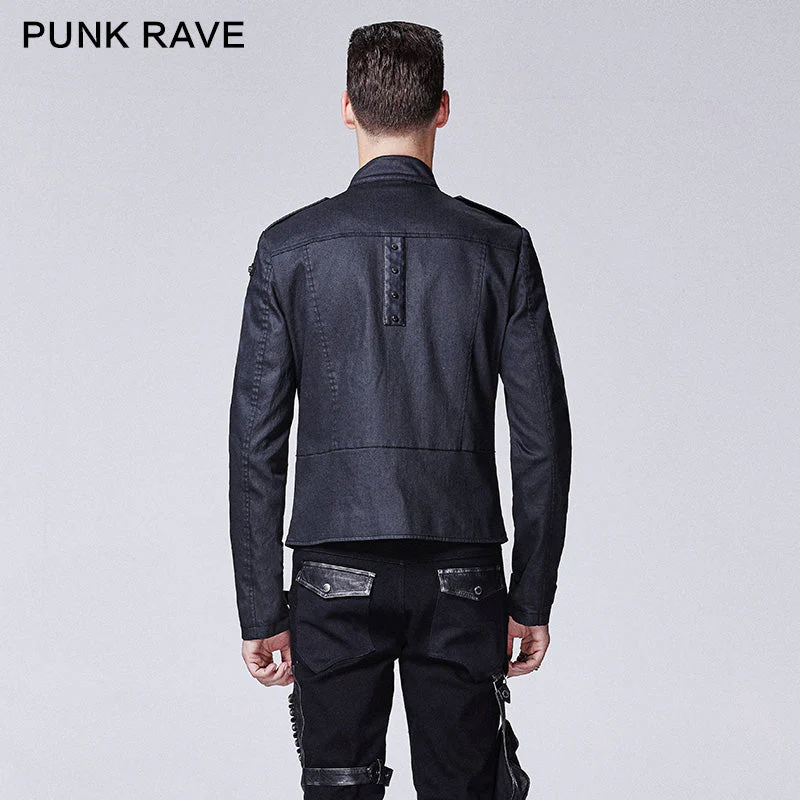 Y-610 Across An Arm Printed Skull Punk Jacket For Men - Image 2
