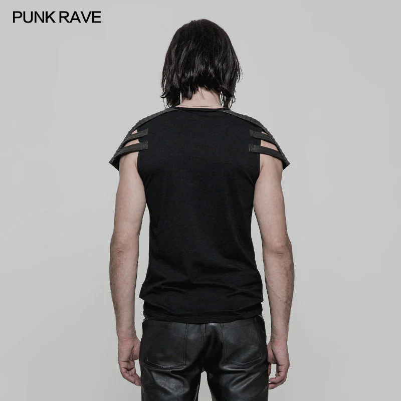 WT-508 Adjustable Armor Style Punk T-shirt For Men - Image 3