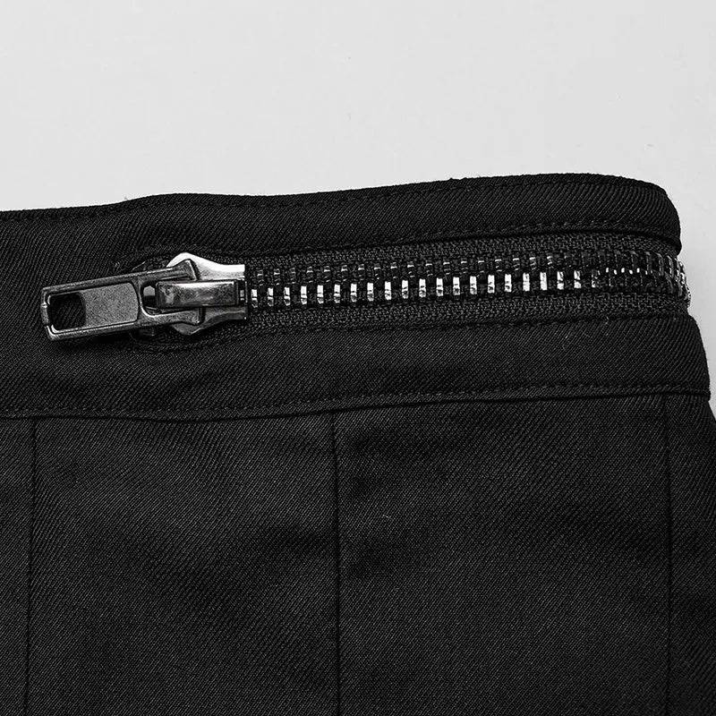 Adjustable Waist Loop Strap WQ-736BQM Asymmetrical Punk Skirt - Image 10