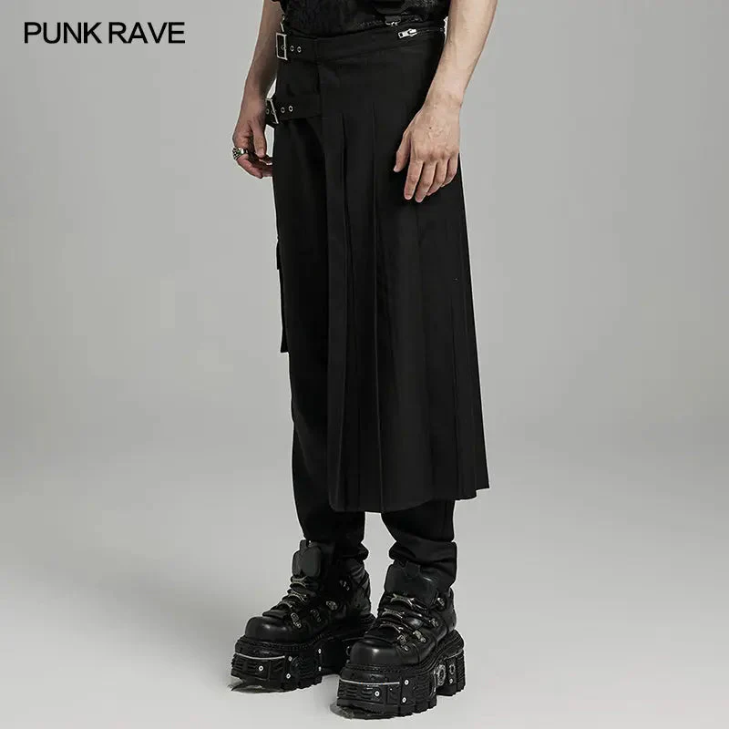 Adjustable Waist Loop Strap WQ-736BQM Asymmetrical Punk Skirt - Image 7