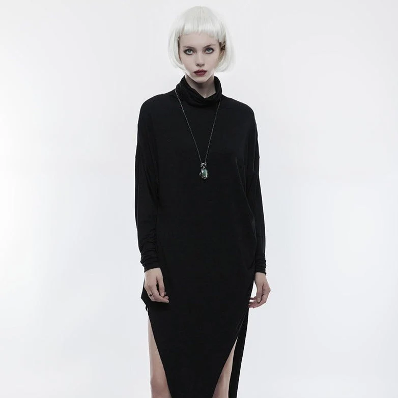 OPT-179 Asymmetric Batwing Sleeve Punk T-shirt For Women
