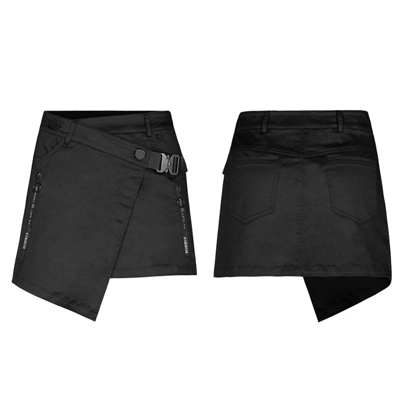 OPQ-620BQF Asymmetrical tailored inclined placket zipper skirt - Image 3