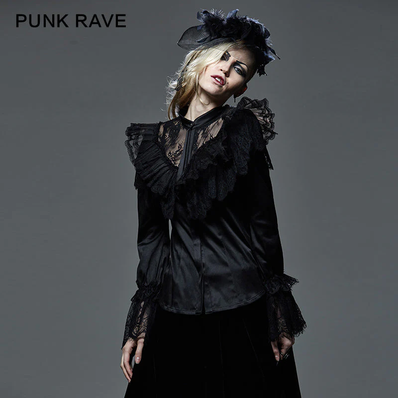 Y-587 Autumn Stylish Lace Gothic Shirt For Women