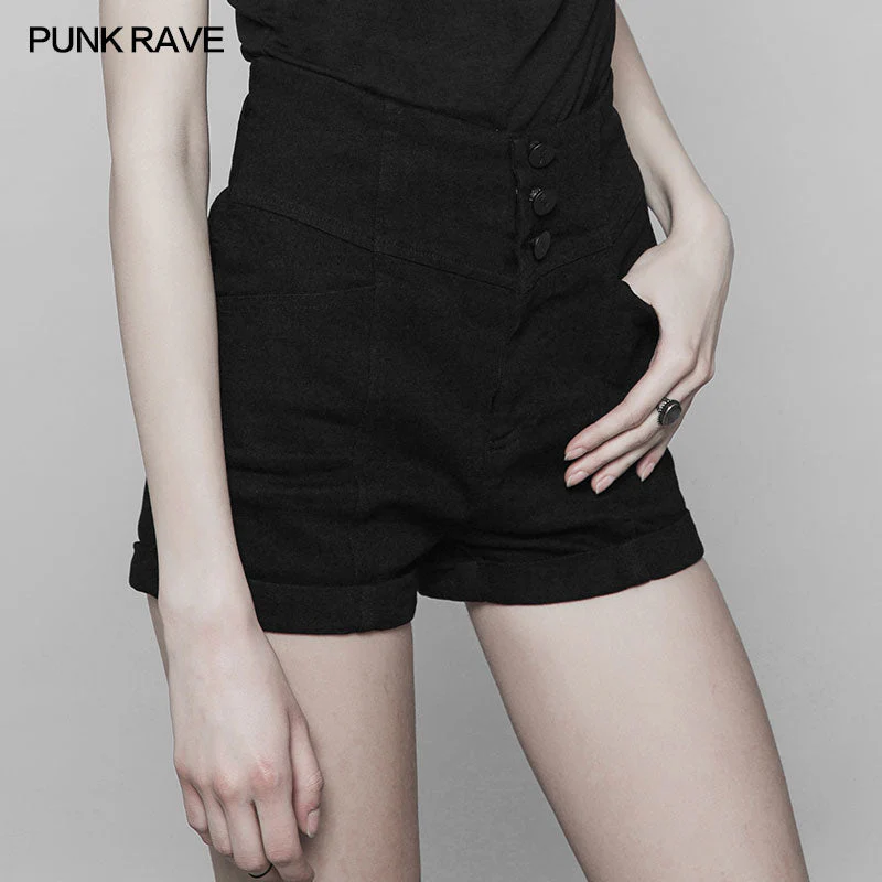 OPK-223 Back Cross Hollow Denim Tight Shorts Pants For Women - Image 2