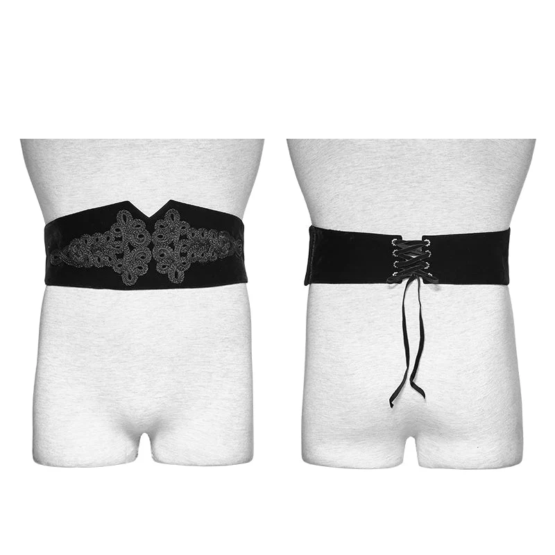 S-188 Big Plate Velvet Button Noble Temperament Gothic Corset - Image 3