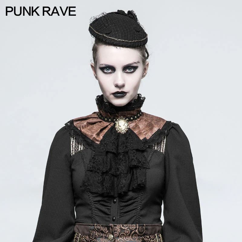 S-225 black Dual-use Lace Punk Accessories Necktie For Women - Image 6
