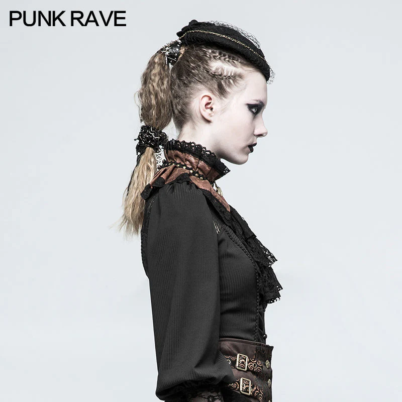 S-225 black Dual-use Lace Punk Accessories Necktie For Women - Image 8