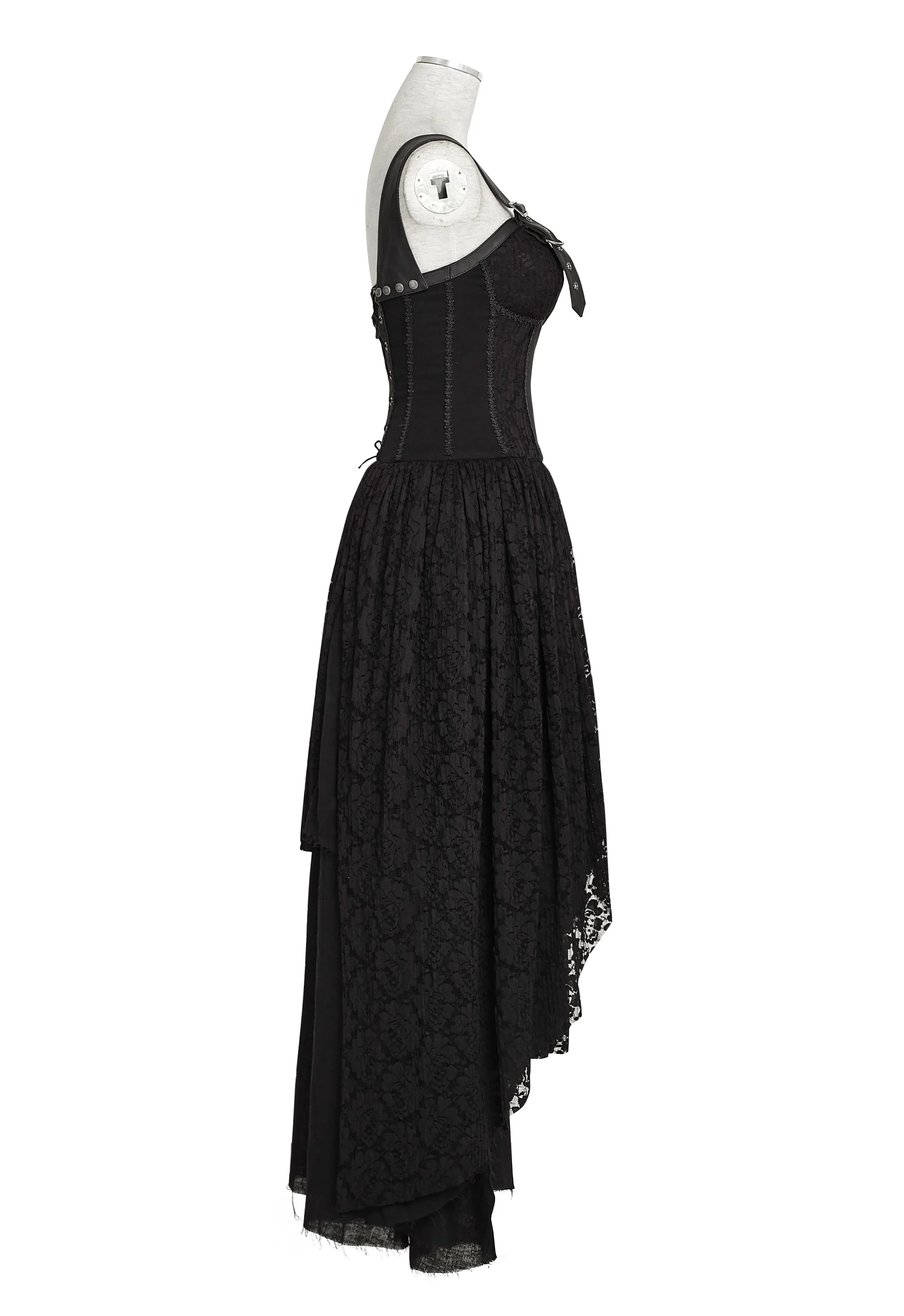 Q-291 black Elastic Mesh Stretchy Sexy Slit Long Prom Gown Evening Punk Dress - Image 7