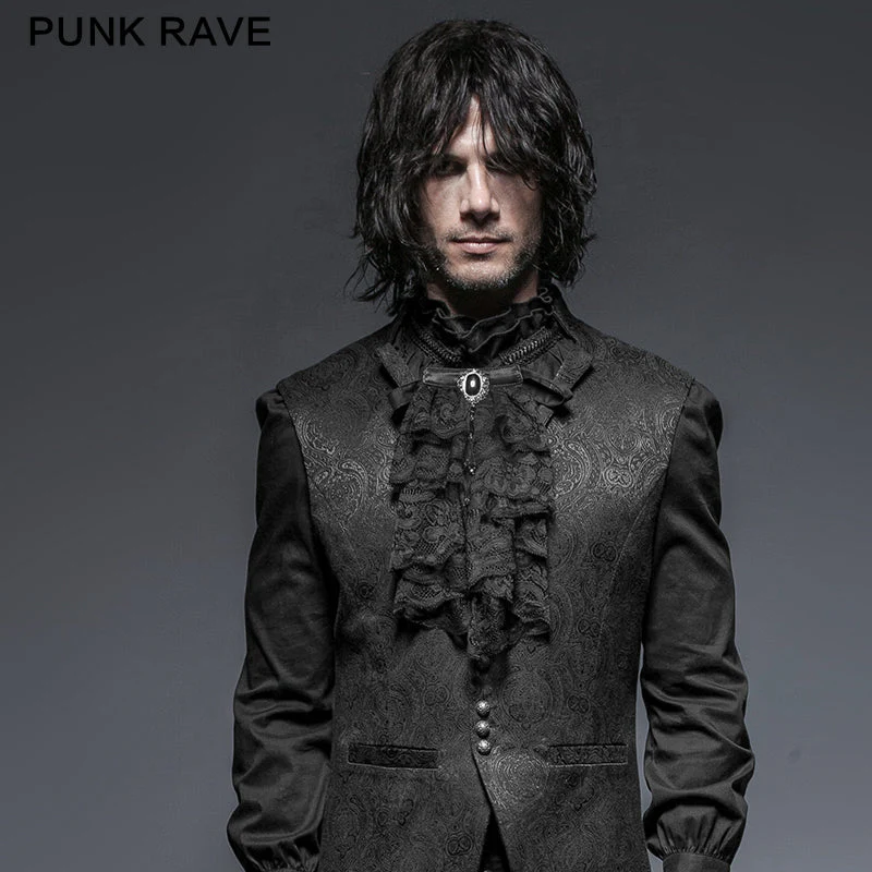 S-173 black Fashion Men Shirt Fancy Lace Purple Neck Ties Accessories