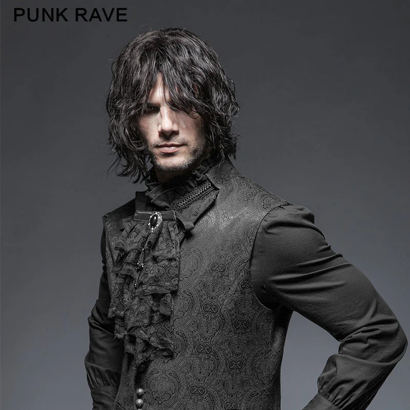 S-173 black Fashion Men Shirt Fancy Lace Purple Neck Ties Accessories - Image 2