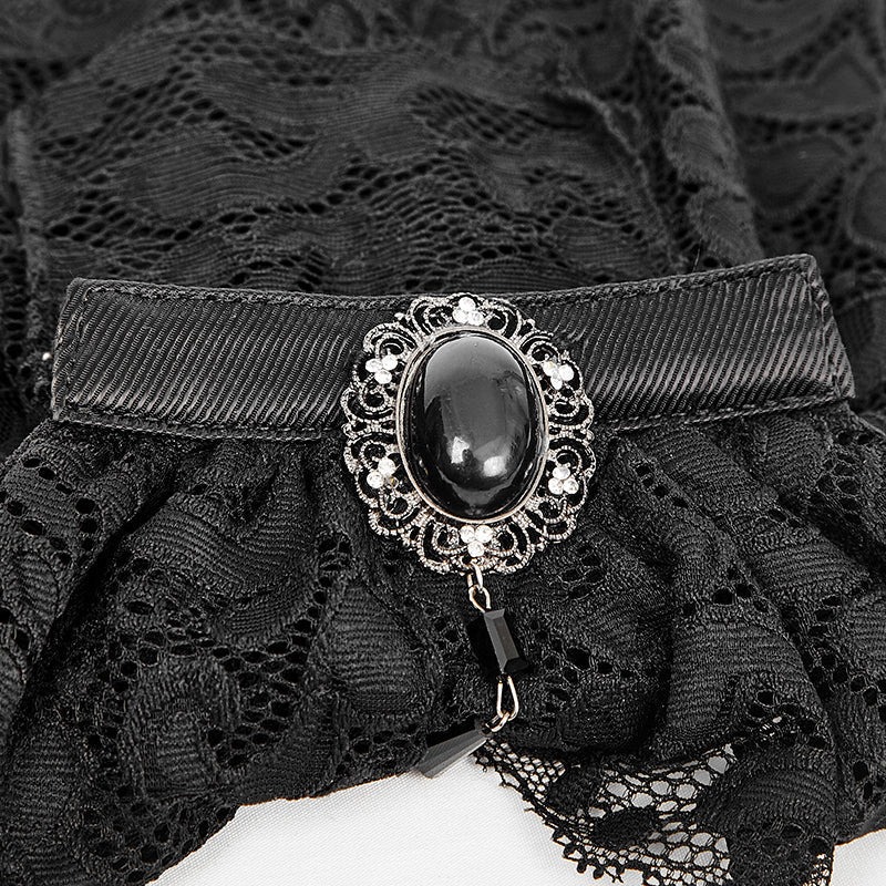 S-173 black Fashion Men Shirt Fancy Lace Purple Neck Ties Accessories - Image 5