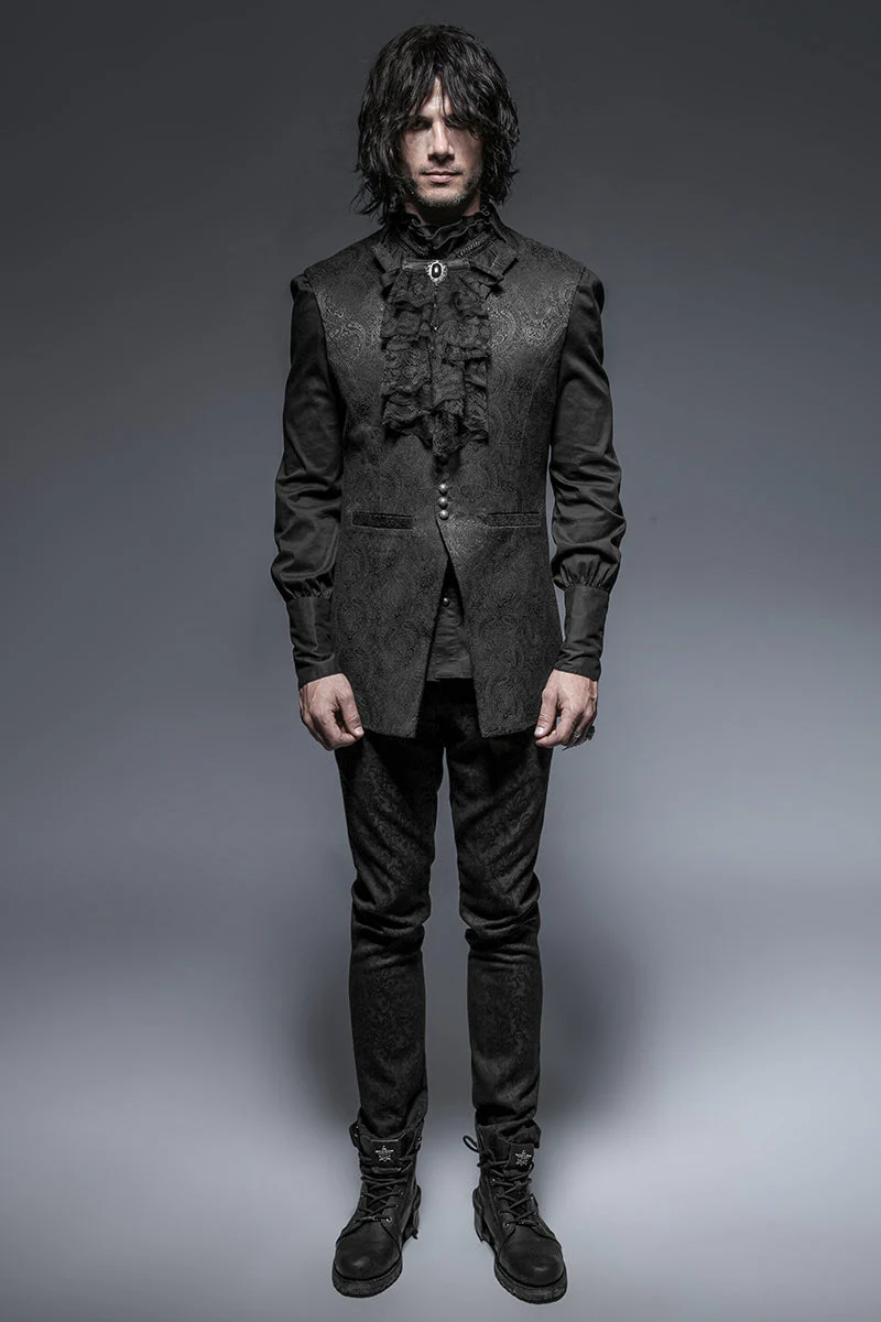 S-173 black Fashion Men Shirt Fancy Lace Purple Neck Ties Accessories - Image 6