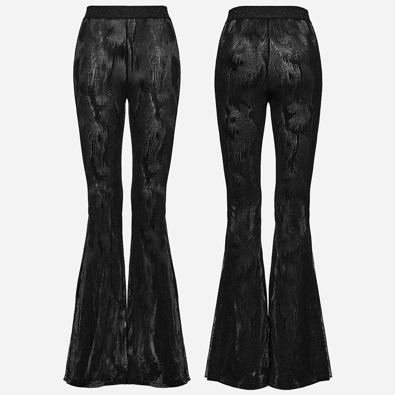 WK-445XCF black Gothic dark fringe flared trousers - Image 4