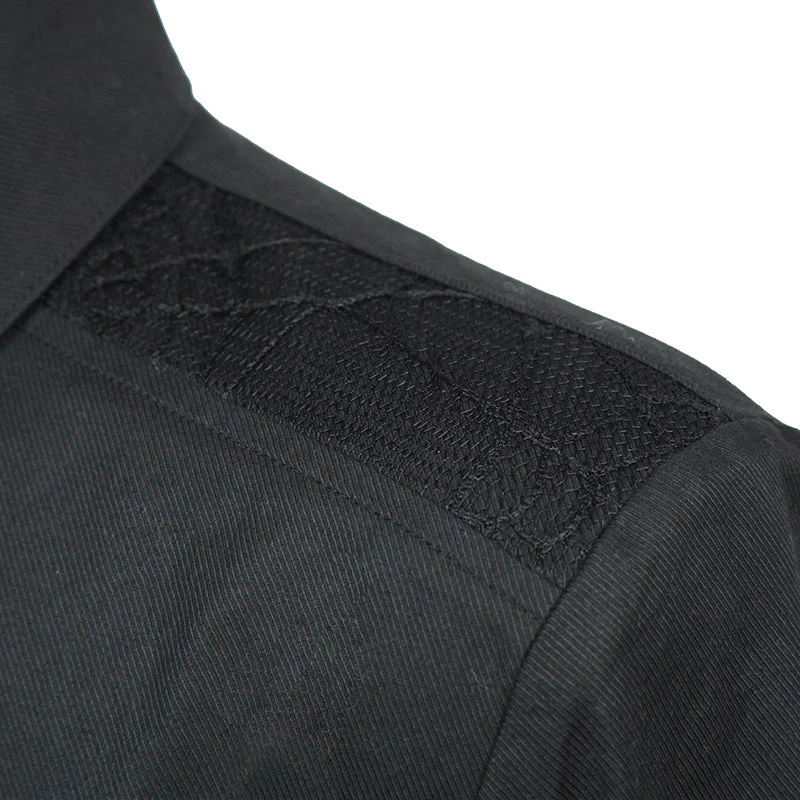 Y-509 black Lace On Shoulders Formal Long Sleeve Punk Shirts For Men - Image 4