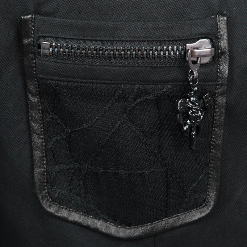 Y-509 black Lace On Shoulders Formal Long Sleeve Punk Shirts For Men - Image 5