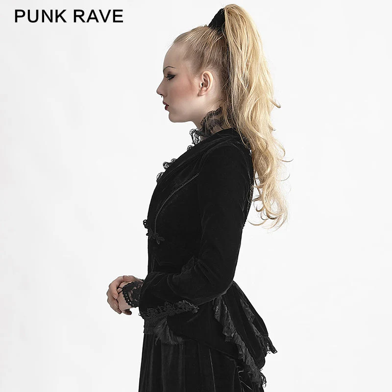 Y-614 black Lace Short Gothic Jacket With Chinese Knot - Image 3