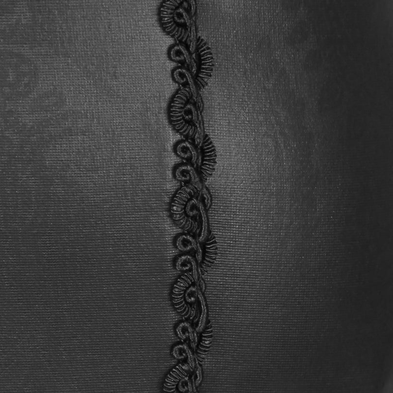 PK-026 black Leather Tight Gothic Pants With Lace - Image 6