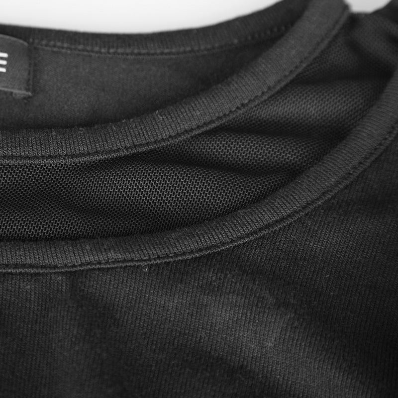 T-196 black Long Sleeve Irregular Decoration Gothic Shirt - Image 6