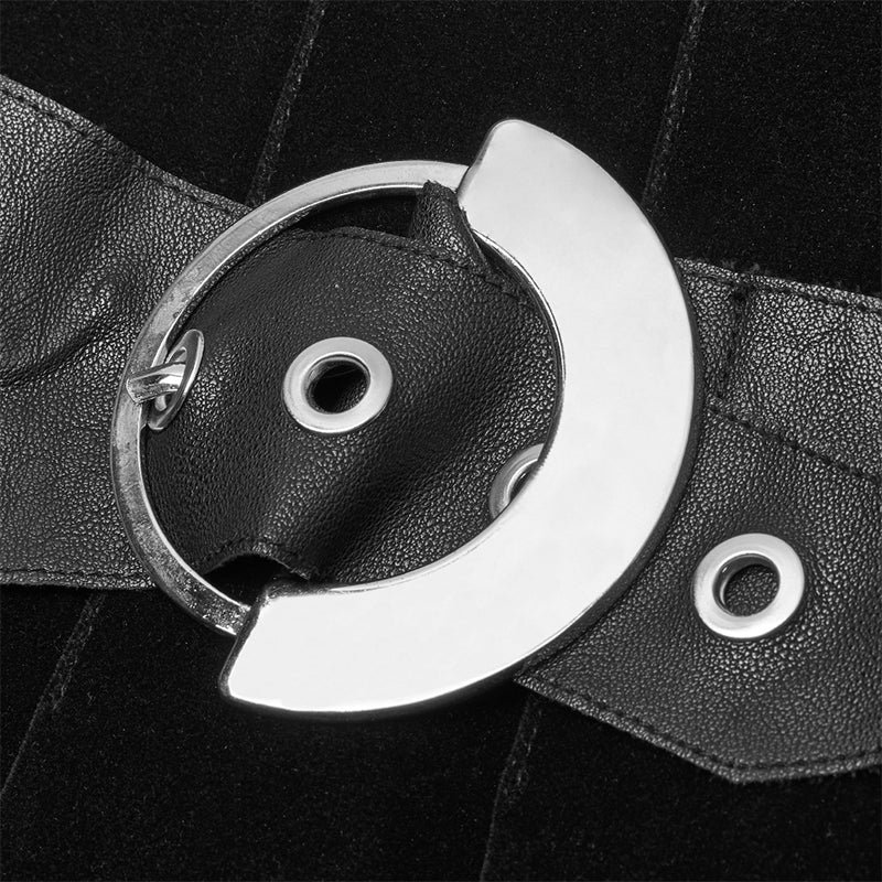 OPQ-433DQF black Pleated Stitching Half Skirt - Image 5