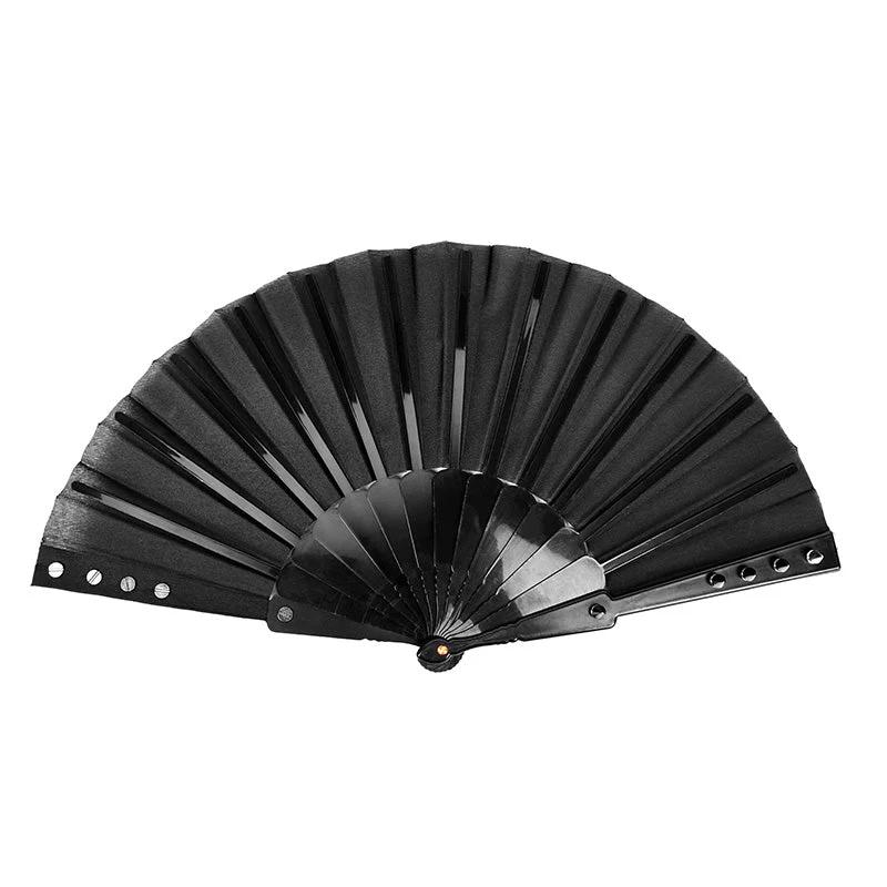 WS-268 black Rivet Handheld Fold Fan Punk Accessories - Image 4
