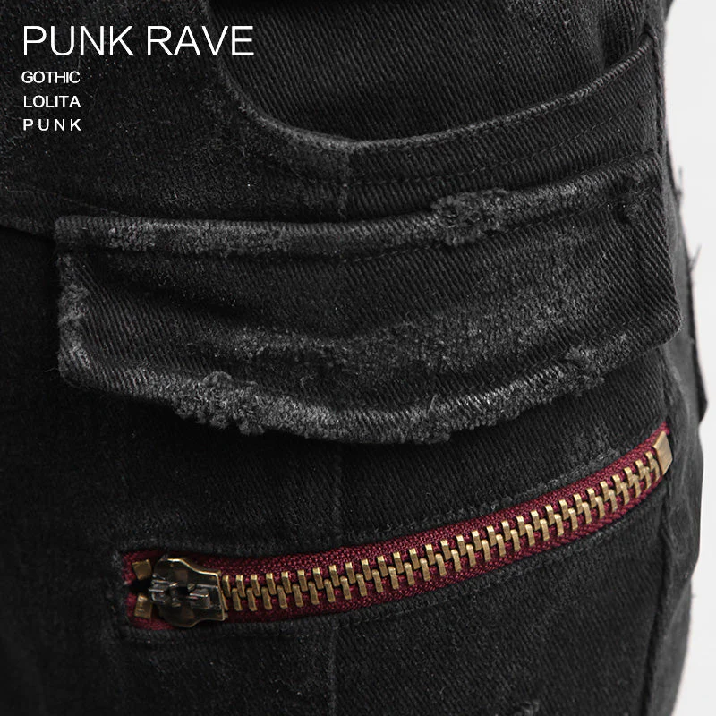 K-188 black Sexy Slim Skinny Long Punk Pants - Image 6