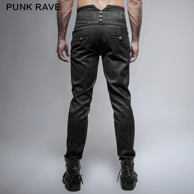 K-238 black Spring New Chinese Knot Skinny Gothic Pants - Image 3