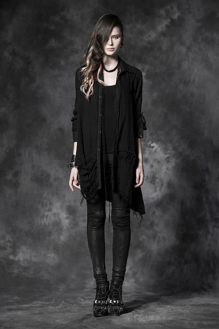 PK-025 black Tight Gothic Pants With Zips At Front - Image 6
