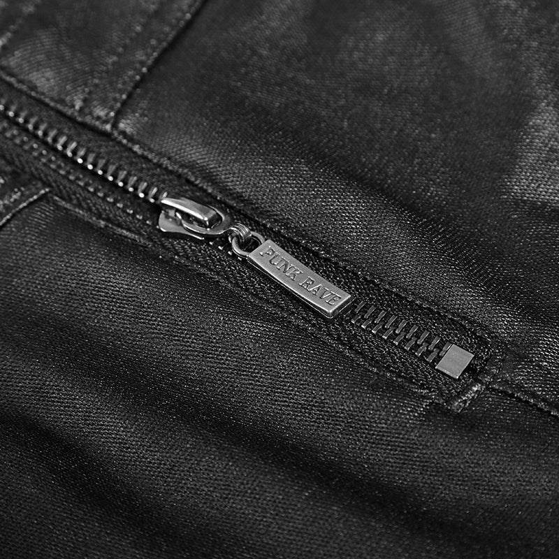 K-260 black Vogue Adhesive Light Bell-bottomed Simple Close-fitting Punk Pants - Image 5