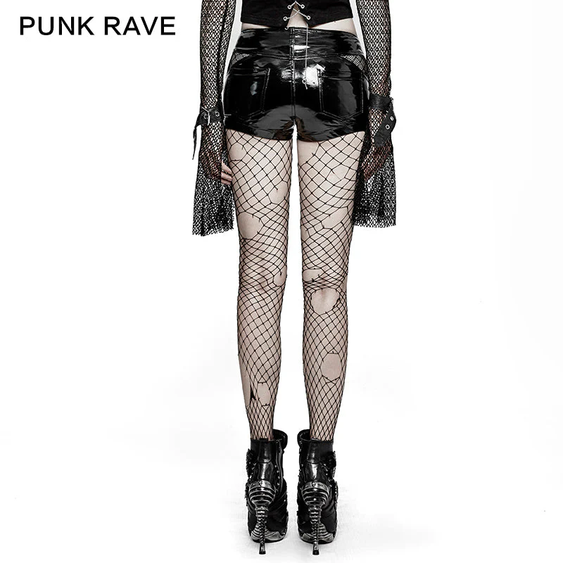 K-273 Bright Leather Locomotive Short Punk Pants - Image 3