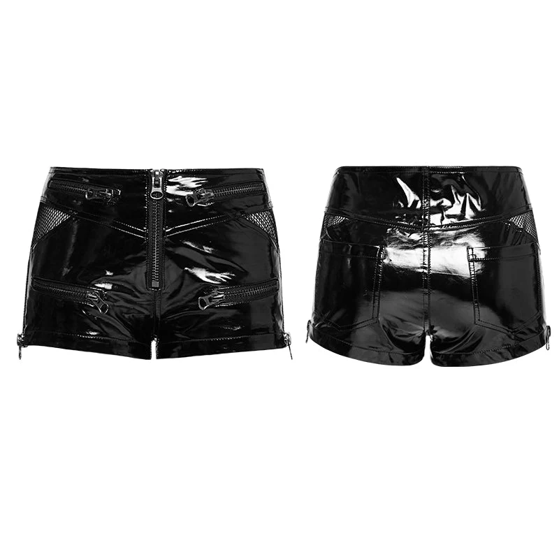 K-273 Bright Leather Locomotive Short Punk Pants - Image 4