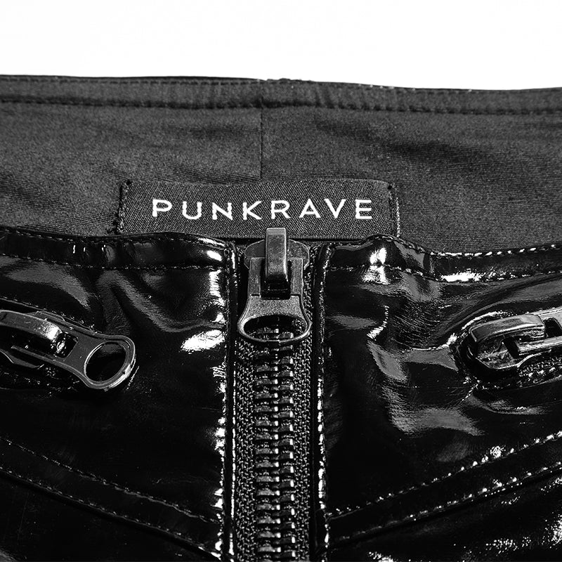 K-273 Bright Leather Locomotive Short Punk Pants - Image 5