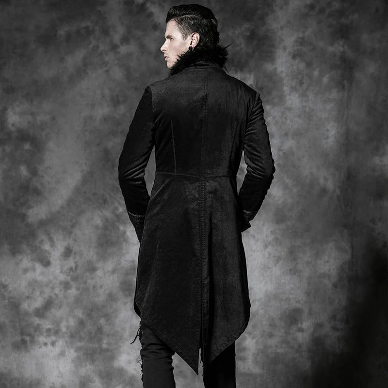 Y-458 Casual Long With Camel Collar Gothic Trench Coats For Men - Image 2