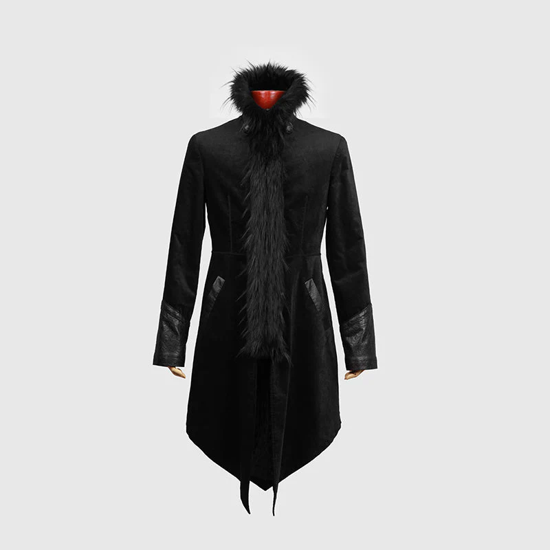 Y-458 Casual Long With Camel Collar Gothic Trench Coats For Men - Image 3