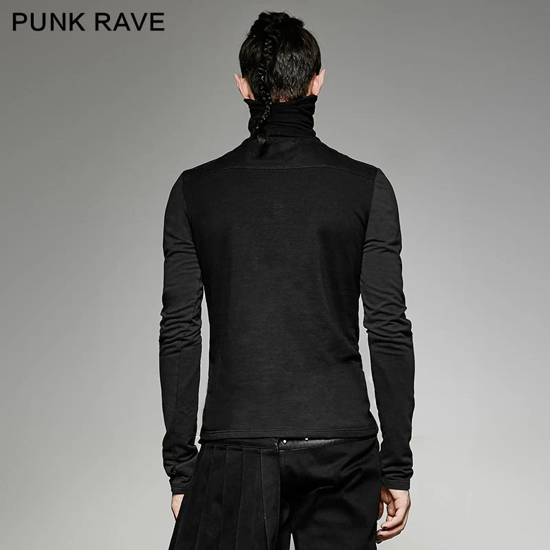 T-439 Casual Style Fancy Cotton High-necked Punk Shirts With Printing Pattern - Image 3