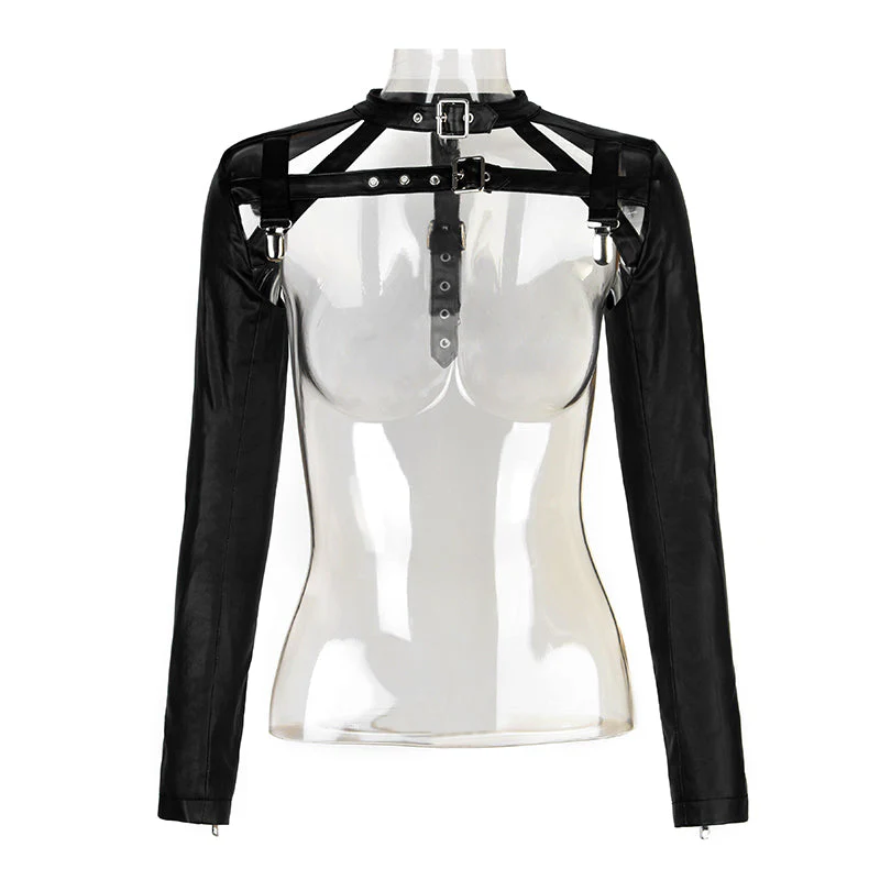 Y-590 Classic Fashion Short Punk Jacket Studded Motorbikes - Image 4