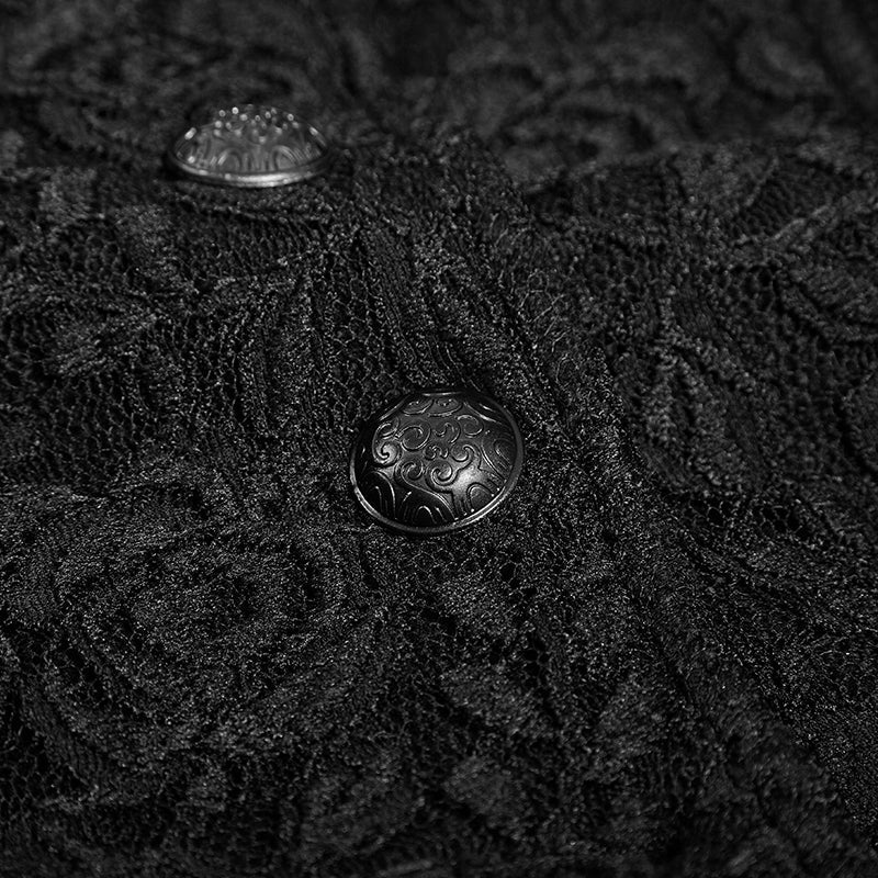 Y-682 Classical Lace Gothic Trench Coats With Perfect Stitching - Image 4