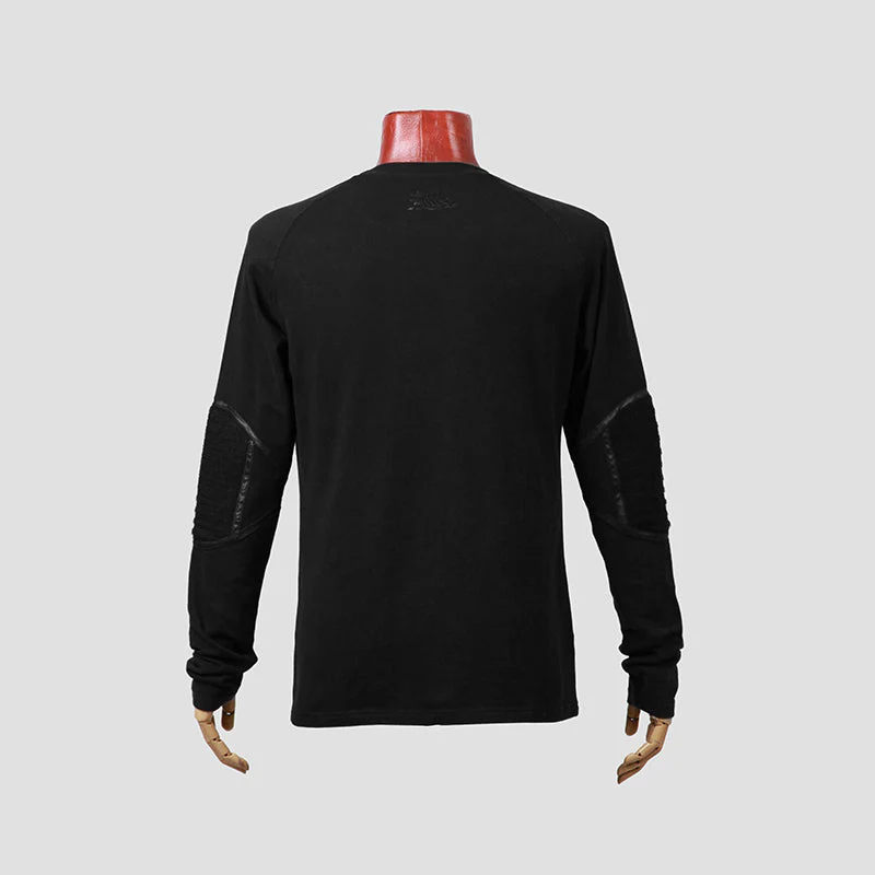 Y-490 Close-fitting Type Version Punk Shirts With Round Neck For Men - Image 4