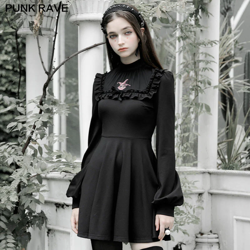 OPQ-874LQF Clown print collect  waist dress - Image 2