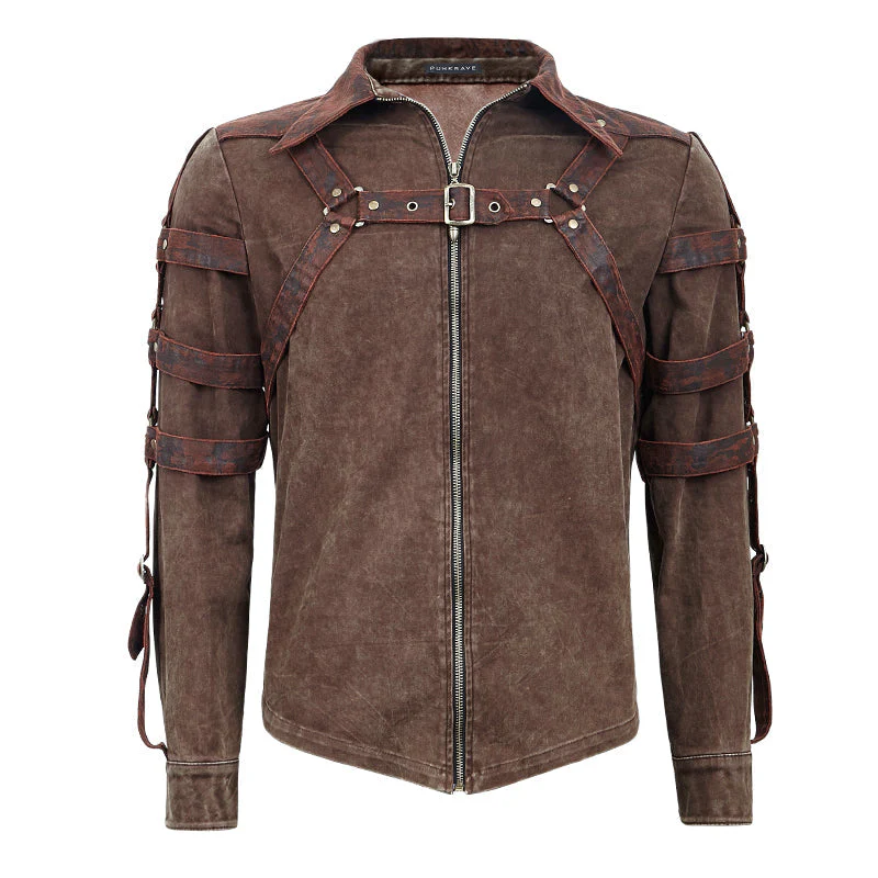 Y-644 Coffee Punk And Rock Punk Shirts With Long Sleeve - Image 5