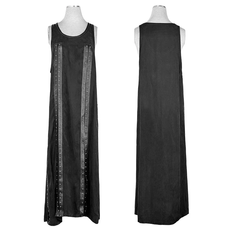 PQ-157 Comfortable Jumper Straps Eyelets Split Punk Dress - Image 4