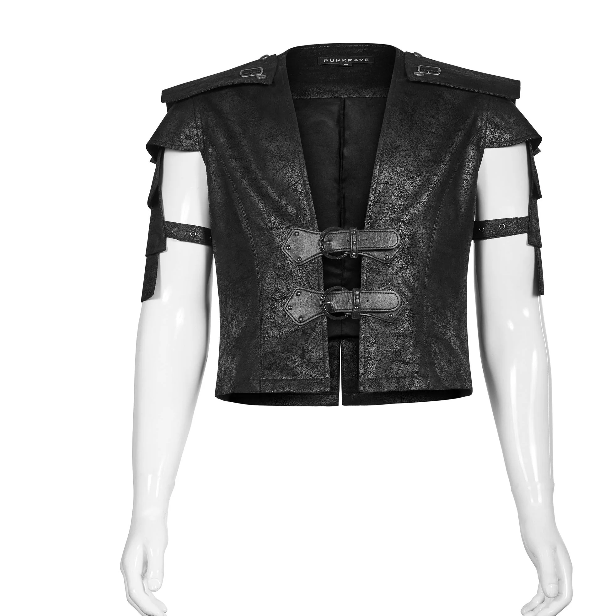 Y-632 Cool Military Leather Short Punk Jacket - Image 3