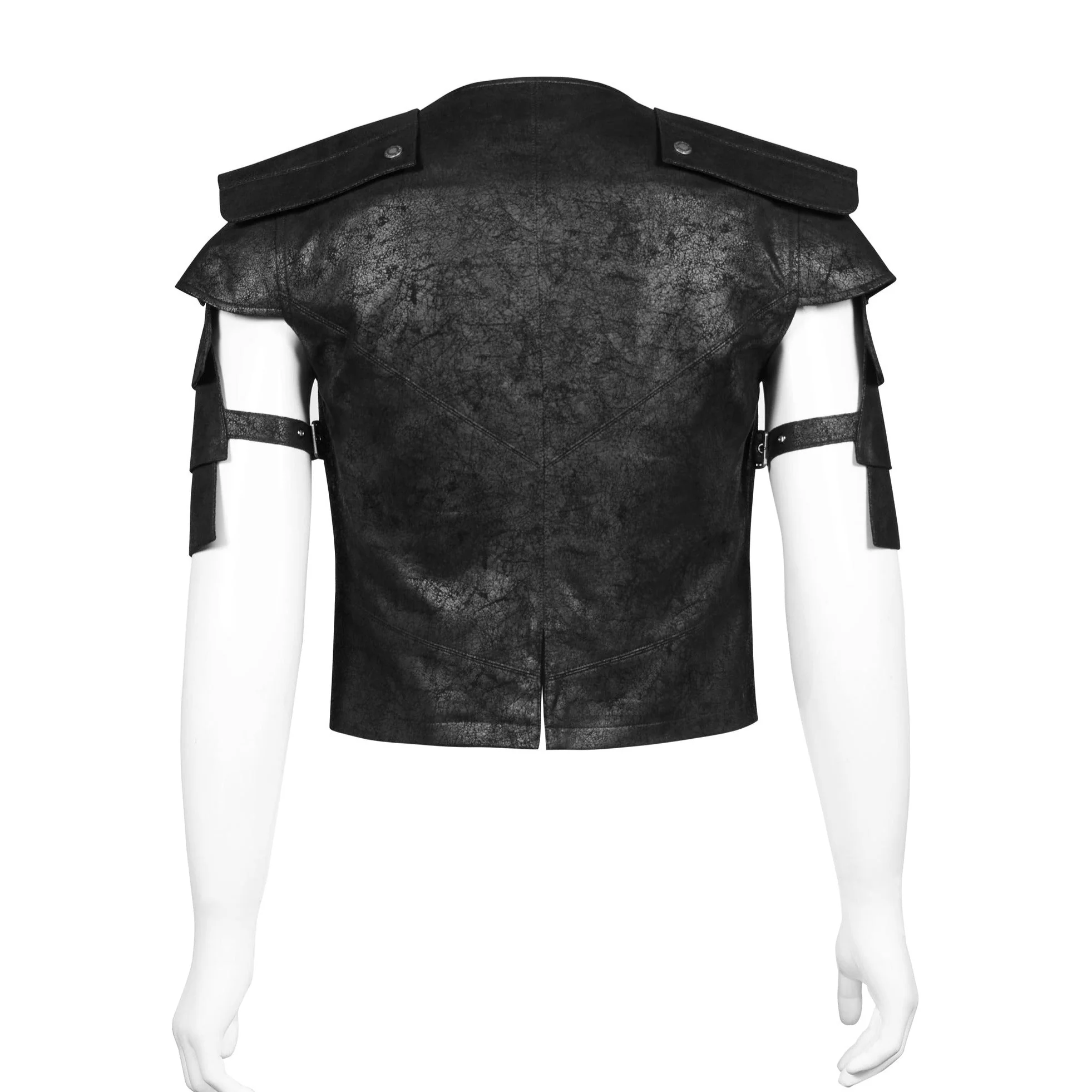 Y-632 Cool Military Leather Short Punk Jacket - Image 4
