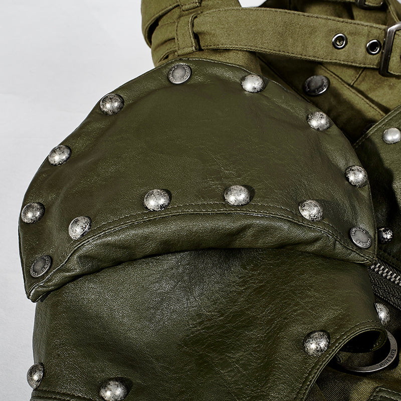 Y-665 Cool Military Short Punk Jacket With High Collar - Image 5