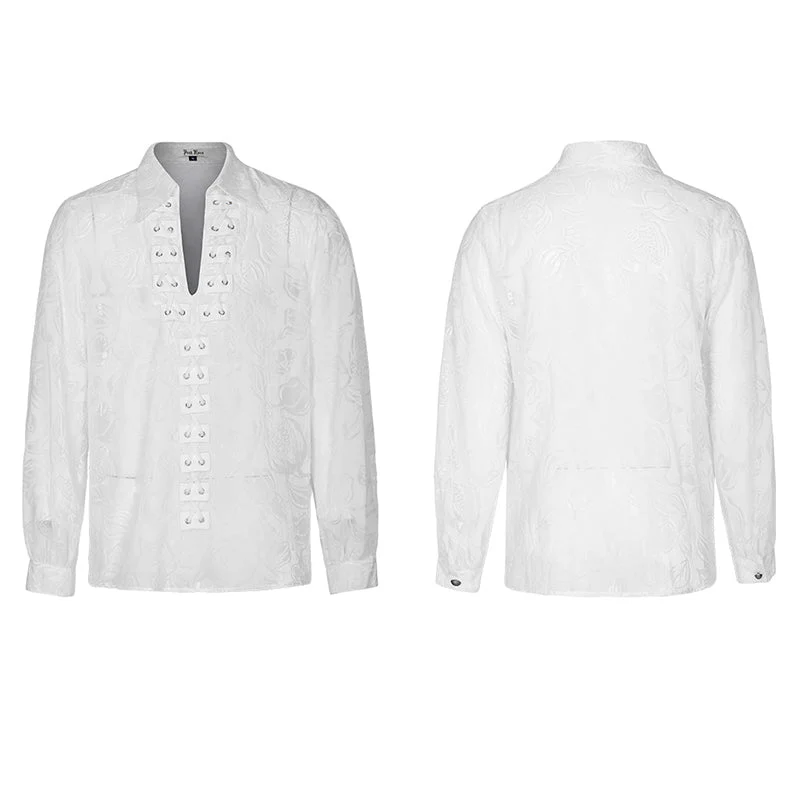 WY-1468CCM Goth piranha pattern velvet shirt - Image 7